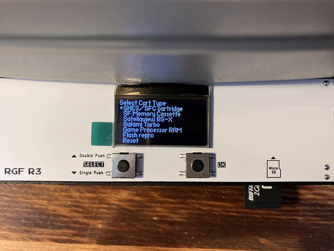 普通のカートリッジなので SFC cartridge を選択